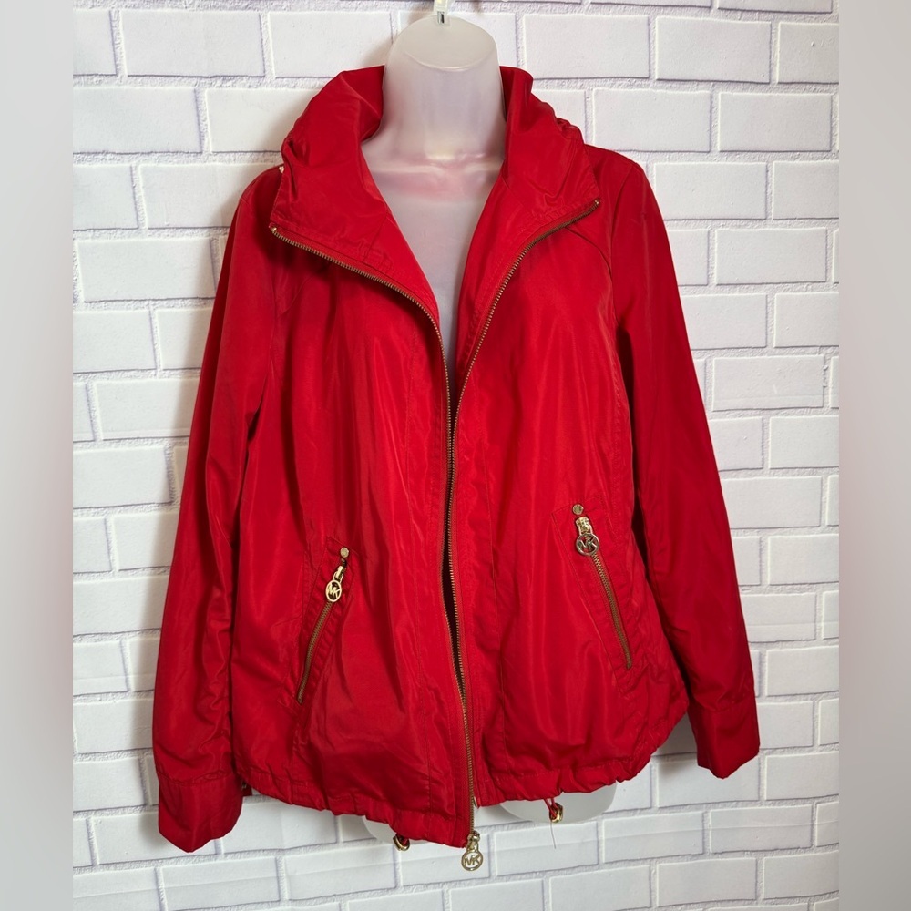 Michael Michael Kors Red Hooded Zip-Up Jacket Gold
Hardware Size M - Picture 3 of 16